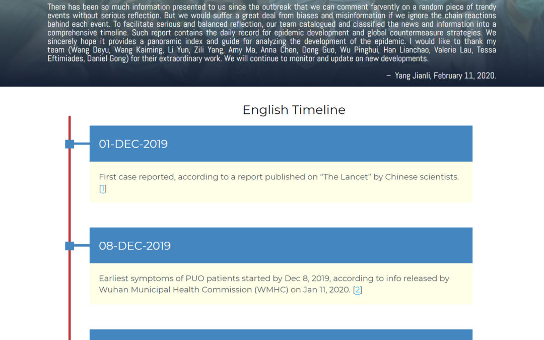 CPIFC Issues English Timeline Documenting Outbreak of 2019 Coronavirus